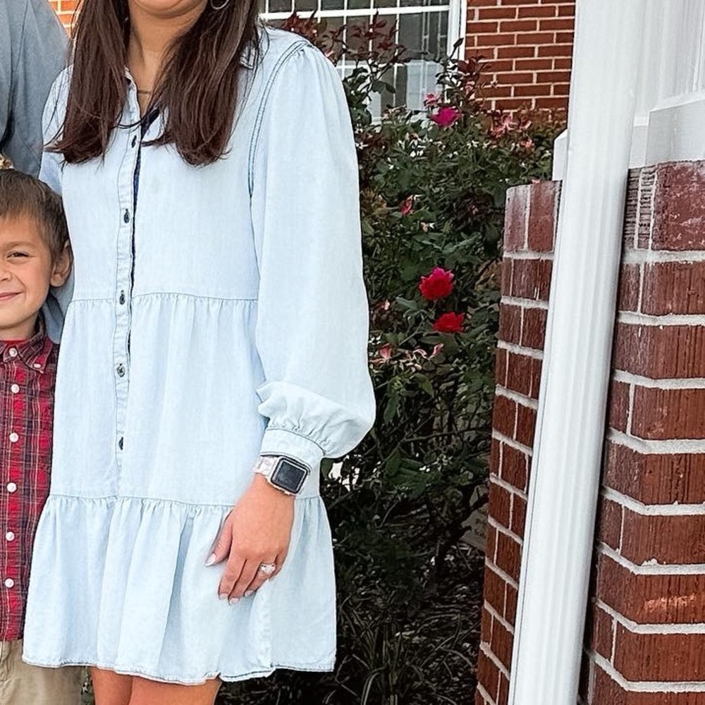 Light Blue denim Button-Down Dress